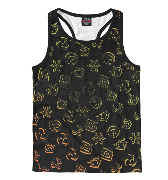 Мужская майка-борцовка с изображением Genshin Impact цвета Белый