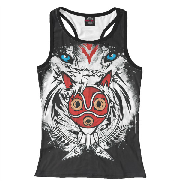 Женская майка-борцовка с изображением Принцесса Мононоке цвета Белый