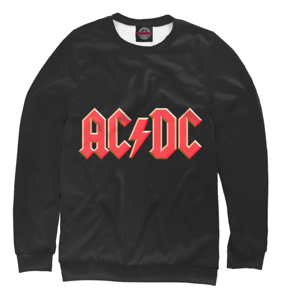 Мужской свитшот с изображением AC/DC цвета Белый