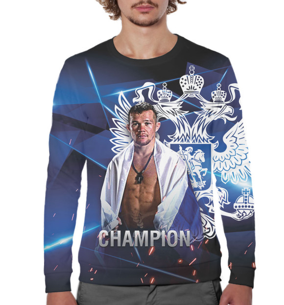 Мужской свитшот с изображением Пётр Ян цвета Белый