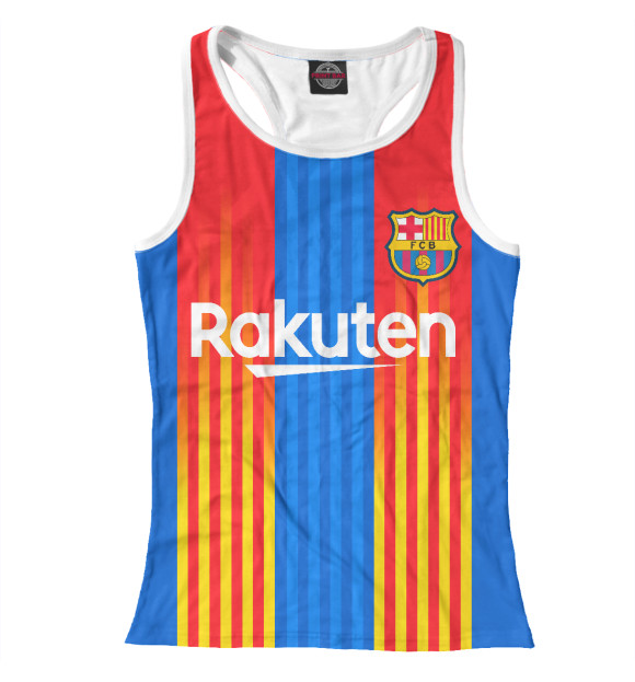 Женская майка-борцовка с изображением Barcelona цвета Белый