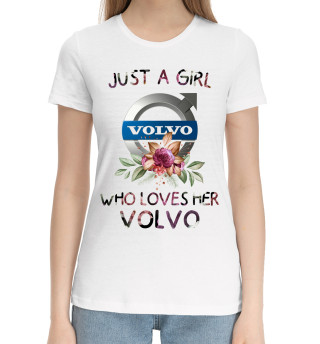 Хлопковая футболка для девочек Volvo