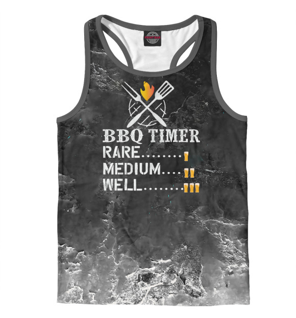 Мужская майка-борцовка с изображением BBQ Timer Beer Grill Master цвета Белый