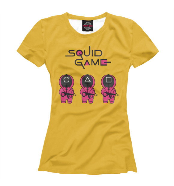 Футболка для девочек с изображением Squid Game цвета Белый
