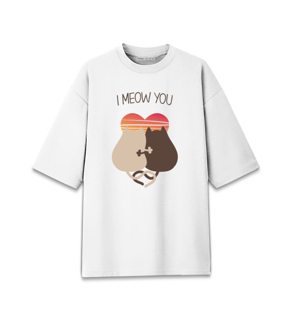 Мужская футболка оверсайз с изображением Признание в любви цвета Белый