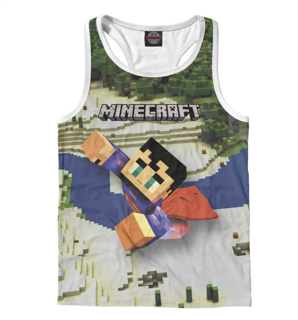 Мужская майка-борцовка с изображением Minecraft цвета Белый