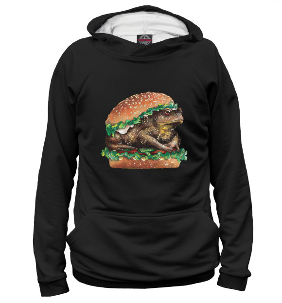 Женское худи с изображением Жаббургер black цвета Белый