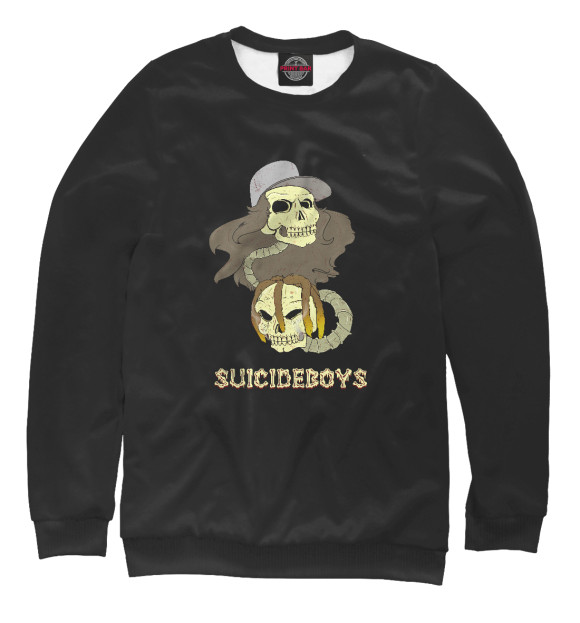 Мужской свитшот с изображением SUICIDEBOYS цвета Белый