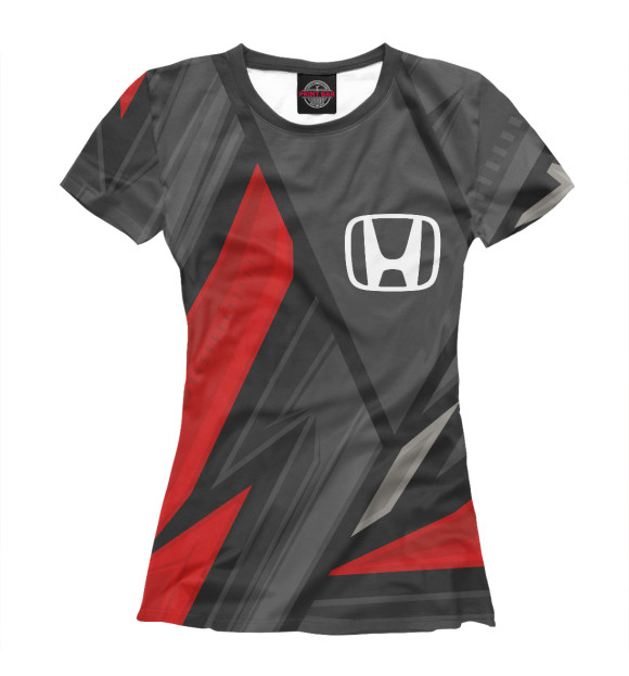 Женская футболка с изображением Honda Sports Racing цвета Белый