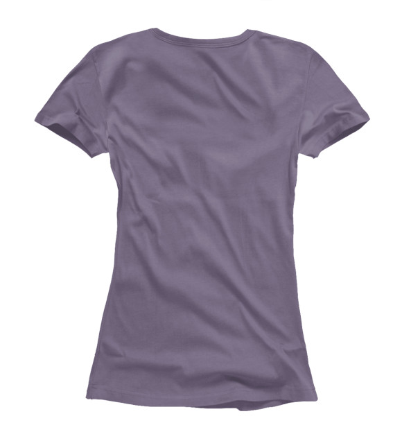 Женская футболка с изображением Кот-единорог на радуше цвета Белый