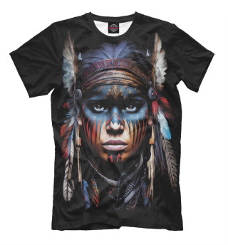 Мужская футболка Индианка воин племени