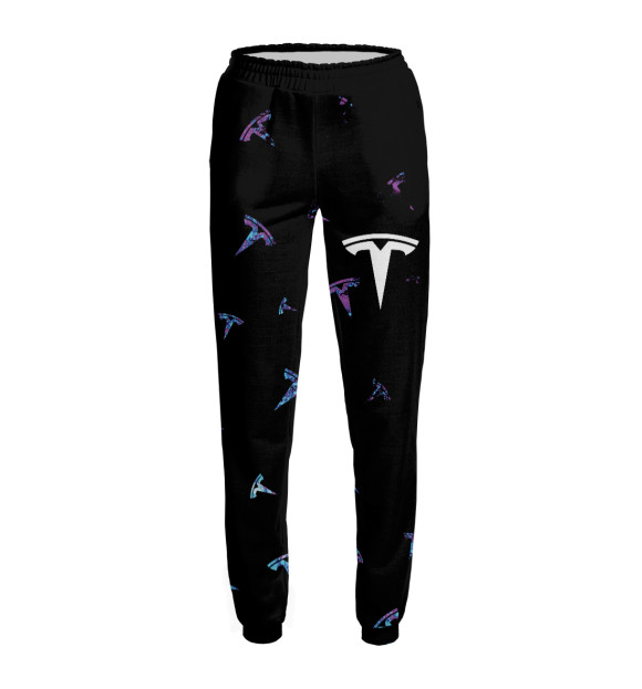 Женские спортивные штаны с изображением Tesla / Тесла цвета Белый