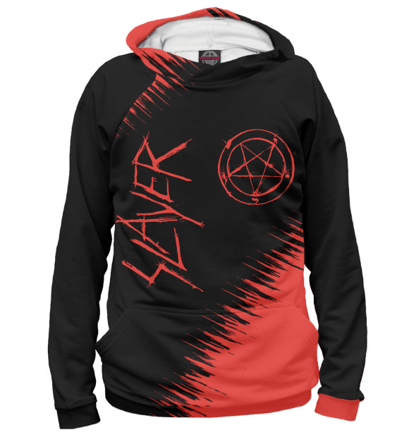 Женское худи с изображением Slayer цвета Белый