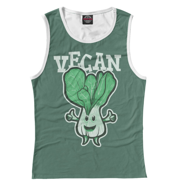 Майка для девочки с изображением Веган цвета Белый