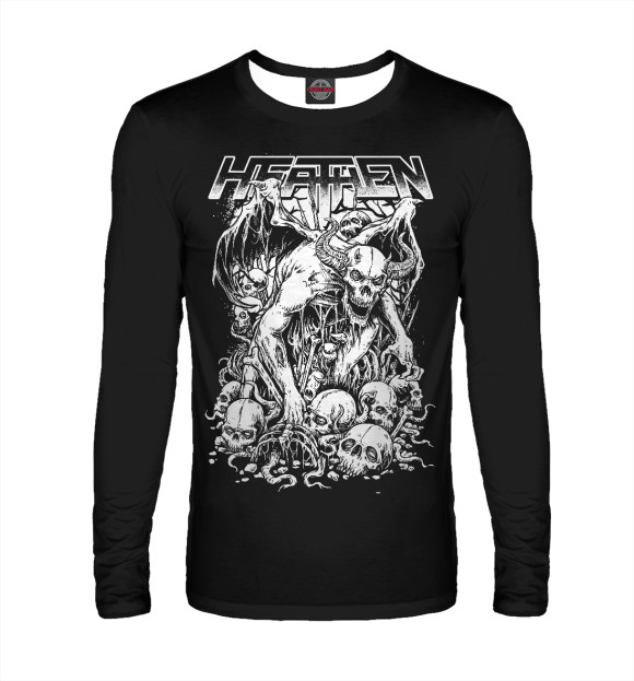 Мужской лонгслив с изображением Heathen цвета Белый