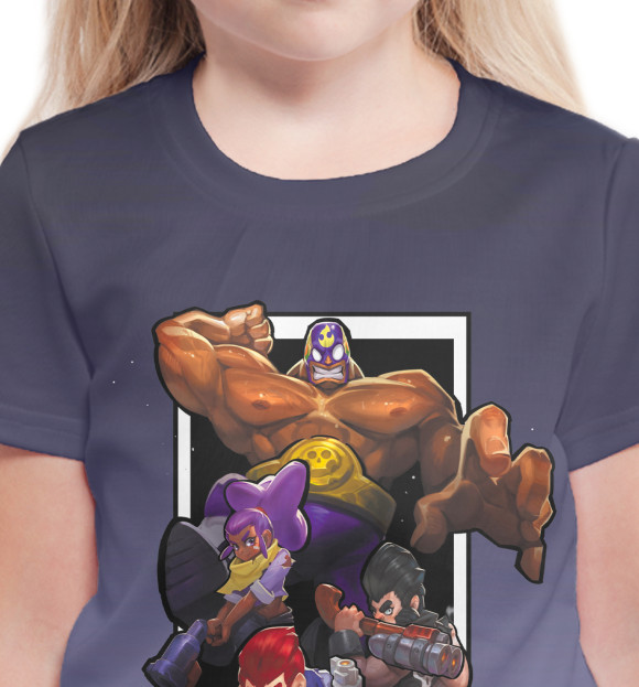 Футболка для девочек с изображением Brawl Stars цвета Белый