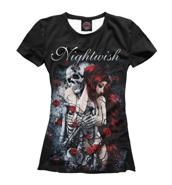 Футболка для девочек с изображением Nightwish цвета Белый