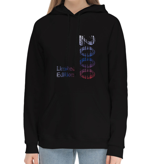 Женский хлопковый худи с изображением Limited Edition 2000 цвета Черный