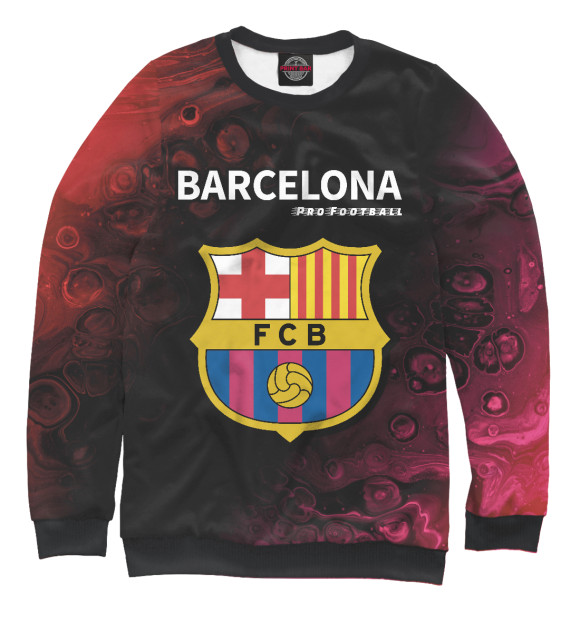 Мужской свитшот с изображением Барселона | Pro Football цвета Белый
