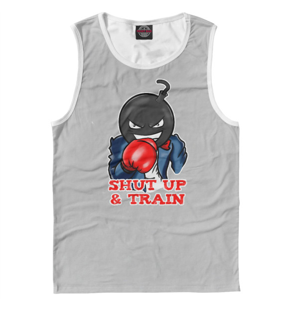 Майка для мальчика с изображением LilBomb Shut Up and Train цвета Белый