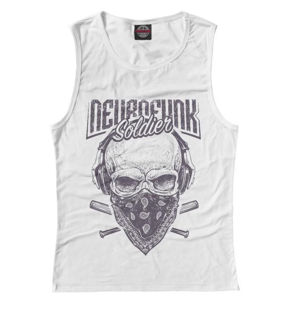 Женская майка с изображением Череп цвета Белый