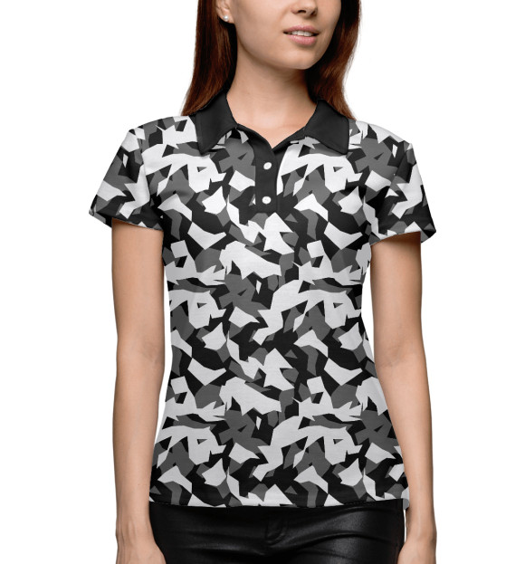 Женское поло с изображением Осколок городской цвета Белый