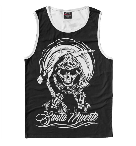 Мужская майка с изображением Santa Muerte цвета Белый