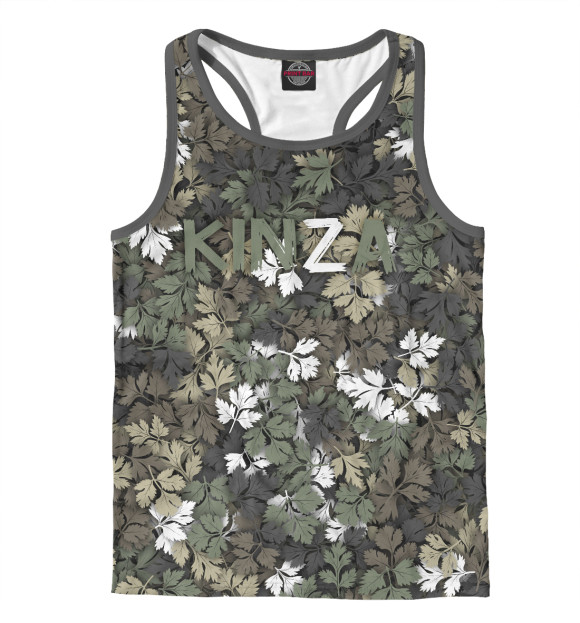 Мужская майка-борцовка с изображением KINZA цвета Белый