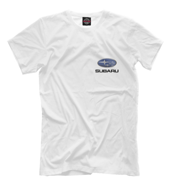 Мужская футболка с изображением Subaru цвета Белый