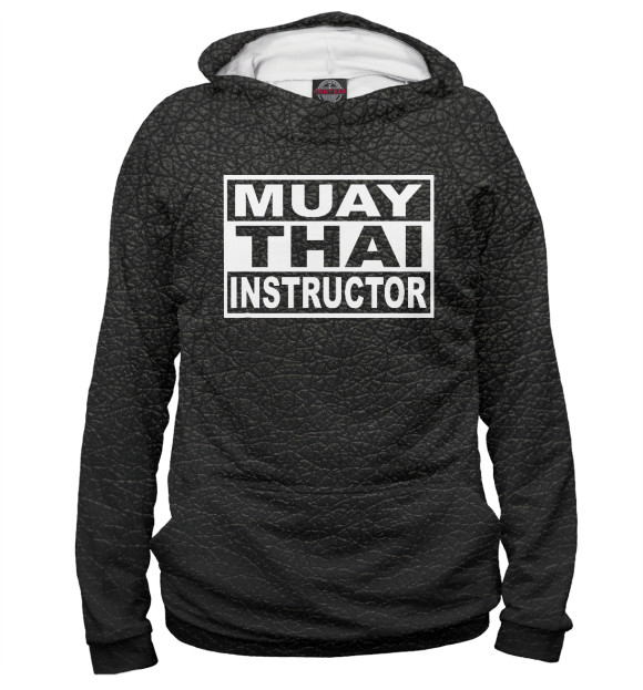 Мужское худи с изображением Muay Thai Instructor цвета Белый