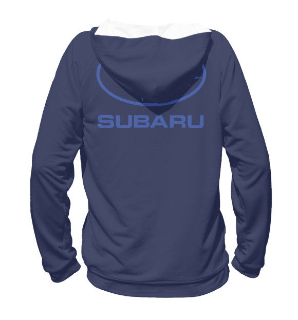 Мужское худи с изображением Subaru цвета Белый