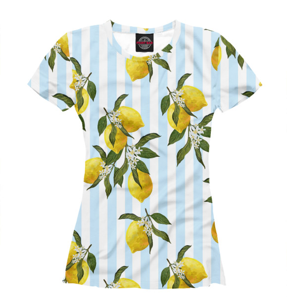Женская футболка с изображением Лимоны цвета Белый