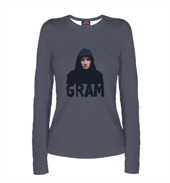Женский лонгслив с изображением Gram цвета Белый