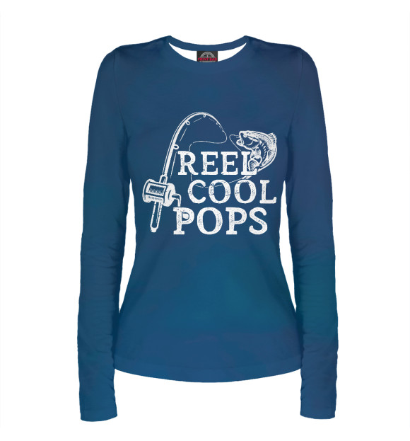 Женский лонгслив с изображением Reel Cool Pops Fish цвета Белый