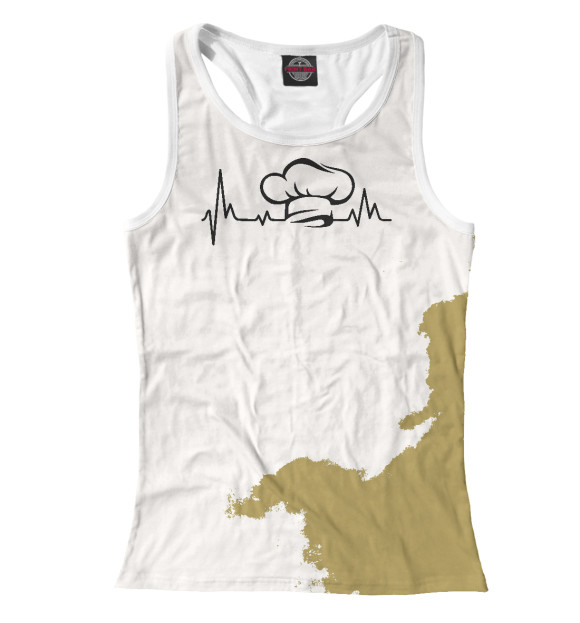 Женская майка-борцовка с изображением Chef Hat Heartbeat цвета Белый