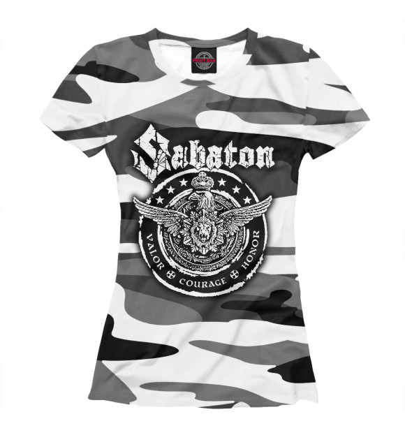 Футболка для девочек с изображением Sabaton цвета Белый