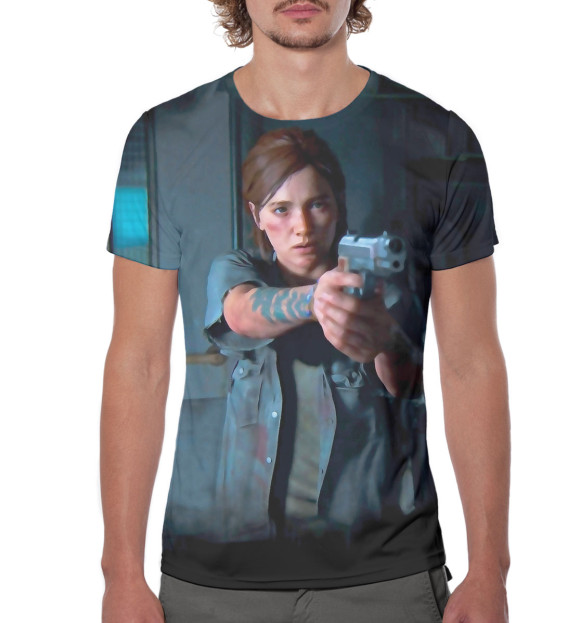 Мужская футболка с изображением Взрослая Элли цвета Белый