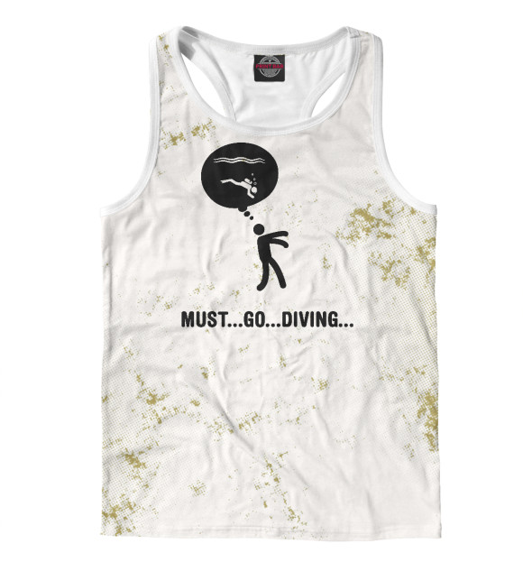 Мужская майка-борцовка с изображением Scuba Diving цвета Белый