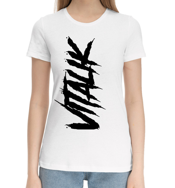 Женская хлопковая футболка с изображением Vitalik цвета Белый