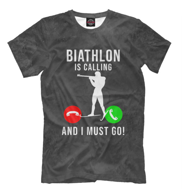 Футболка для мальчиков с изображением Biathlon Is Calling  And I цвета Белый