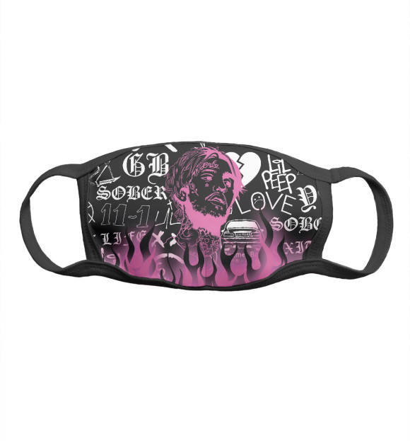 Маска тканевая с изображением Lil Peep цвета Белый