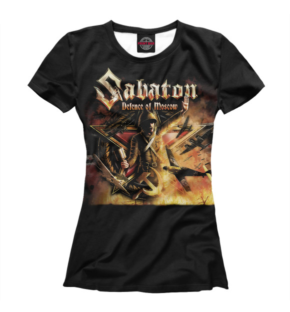 Женская футболка с изображением Sabaton цвета Белый