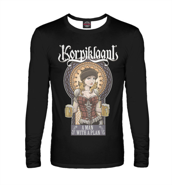 Мужской лонгслив с изображением Korpiklaani цвета Белый