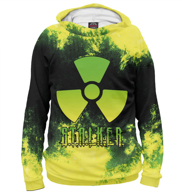 Мужское худи с изображением S.T.A.L.K.E.R. цвета Белый
