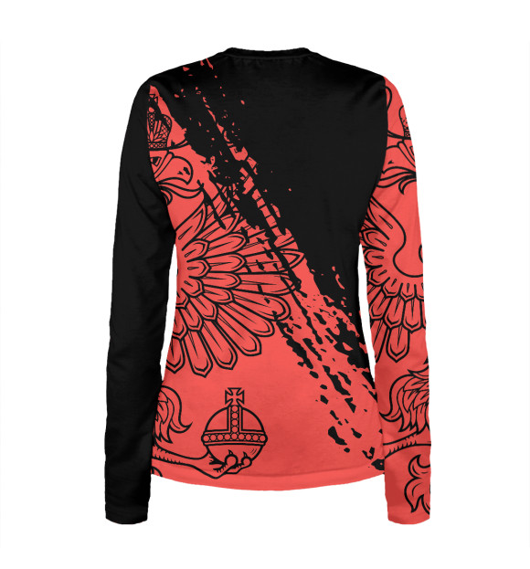 Женский лонгслив с изображением RUSSIA цвета Белый