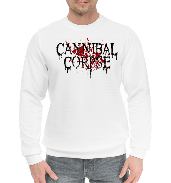 Мужской хлопковый свитшот с изображением Cannibal Corpse цвета Белый