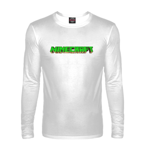 Мужской лонгслив с изображением Minecraft цвета Белый