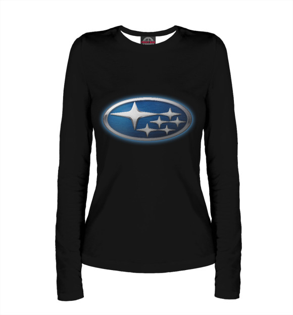 Женский лонгслив с изображением Subaru цвета Белый