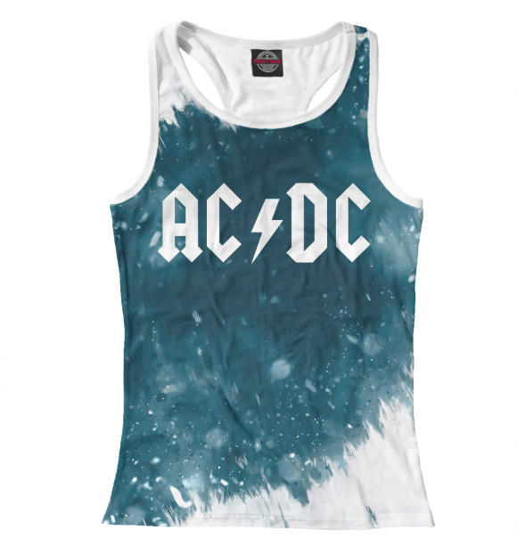 Женская майка-борцовка с изображением AC/DC цвета Белый