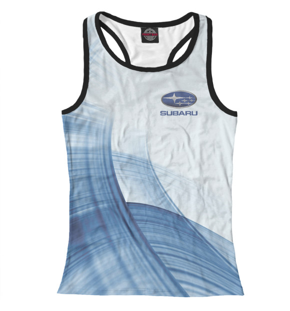 Женская майка-борцовка с изображением Subaru цвета Белый